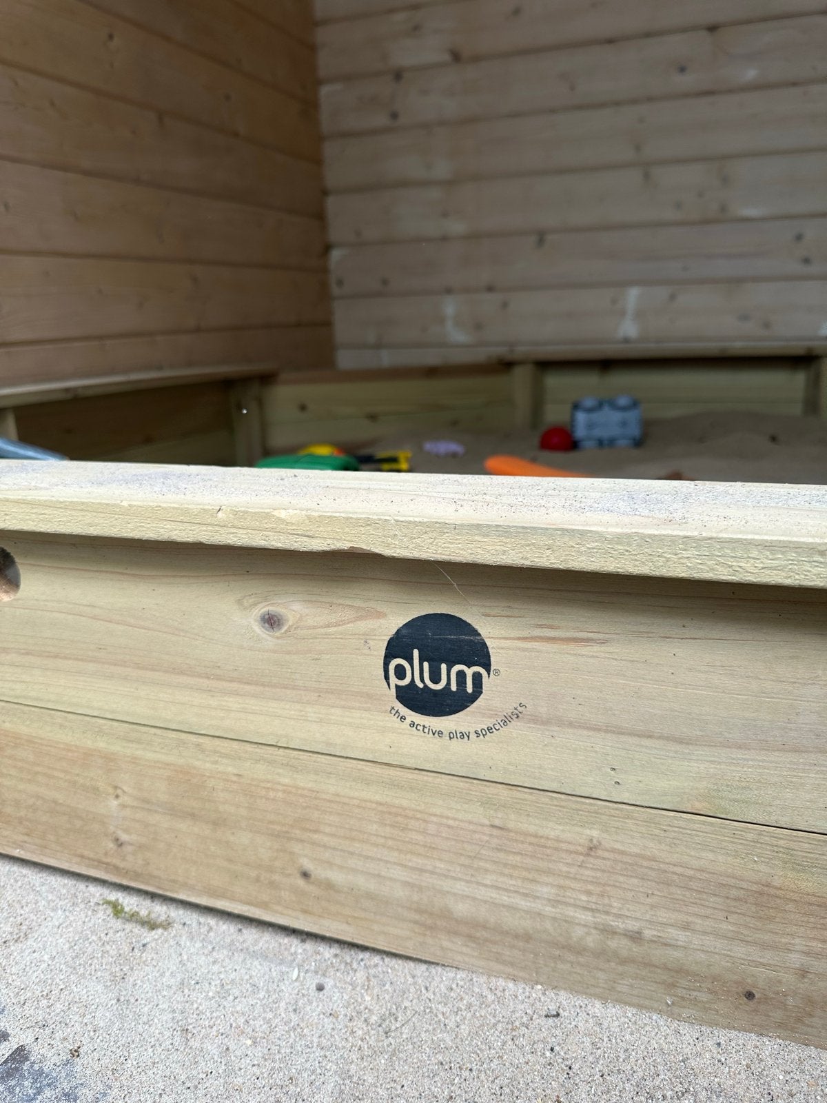 Plum houten zandbak 180cm doorsnede - achthoekig model, Ophalen, Zo goed als nieuw