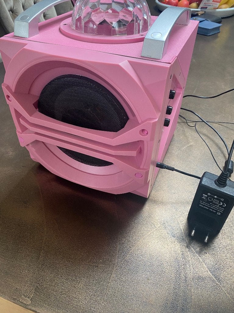 Wonkey monkey speaker roze met discobal, Gebruikt, Party speaker, Bluetooth, Minder dan 60 watt