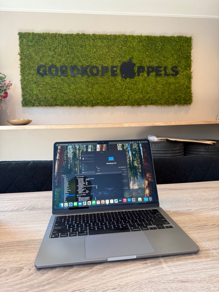 MacBook Air 13 inch m2 8GB 512GB Space Grey, Ophalen, Support@apple.com, MacBook Air, Apple