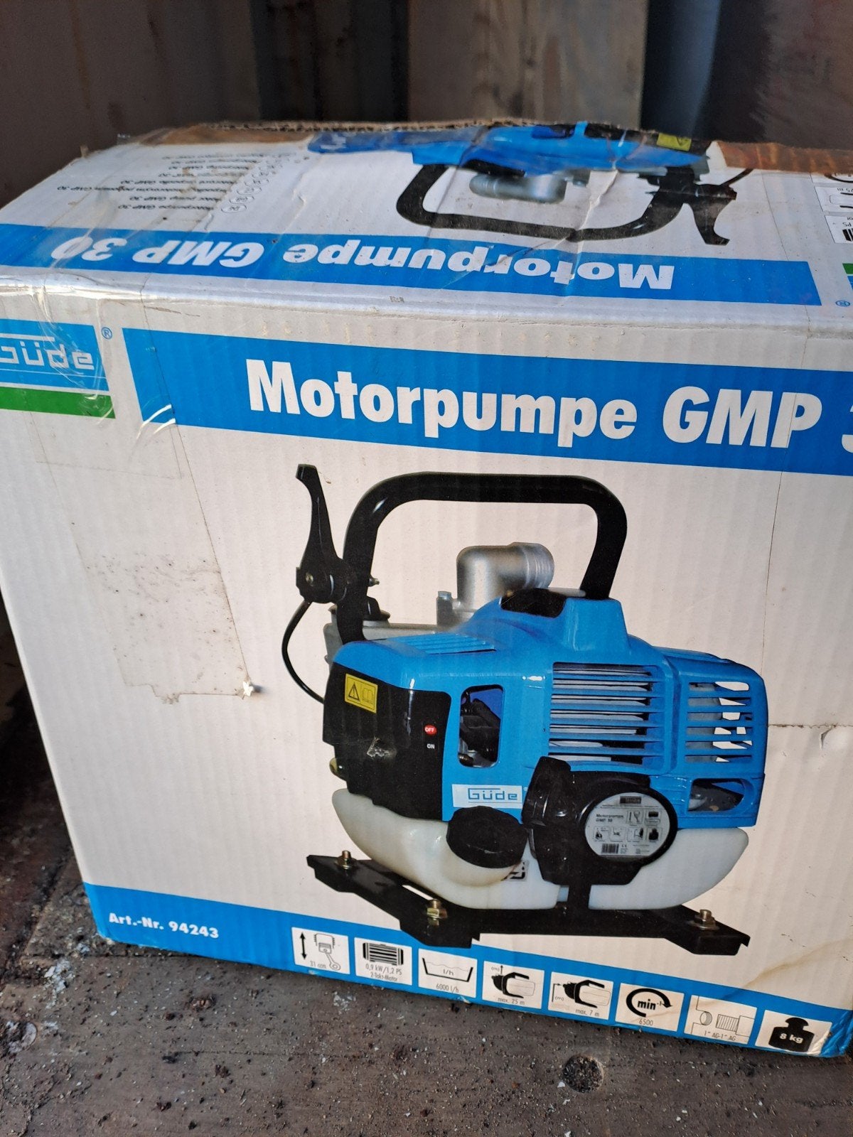 Güde Motorpomp GMP 30 - Krachtige Waterpomp, Ophalen of Verzenden, Zo goed als nieuw, Elektrisch, Overige typen
