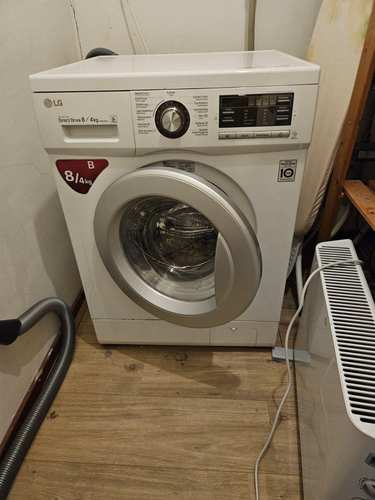 LG GD3M108N3 Direct Drive was-droogcombinatie, 6 tot 8 kg, Ophalen of Verzenden, 1200 tot 1600 toeren, 85 tot 90 cm