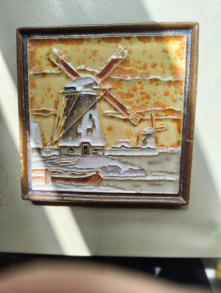Porceleyne fles Delft Cloisonne tegel. Achtkante Bovenkruier, Ophalen of Verzenden