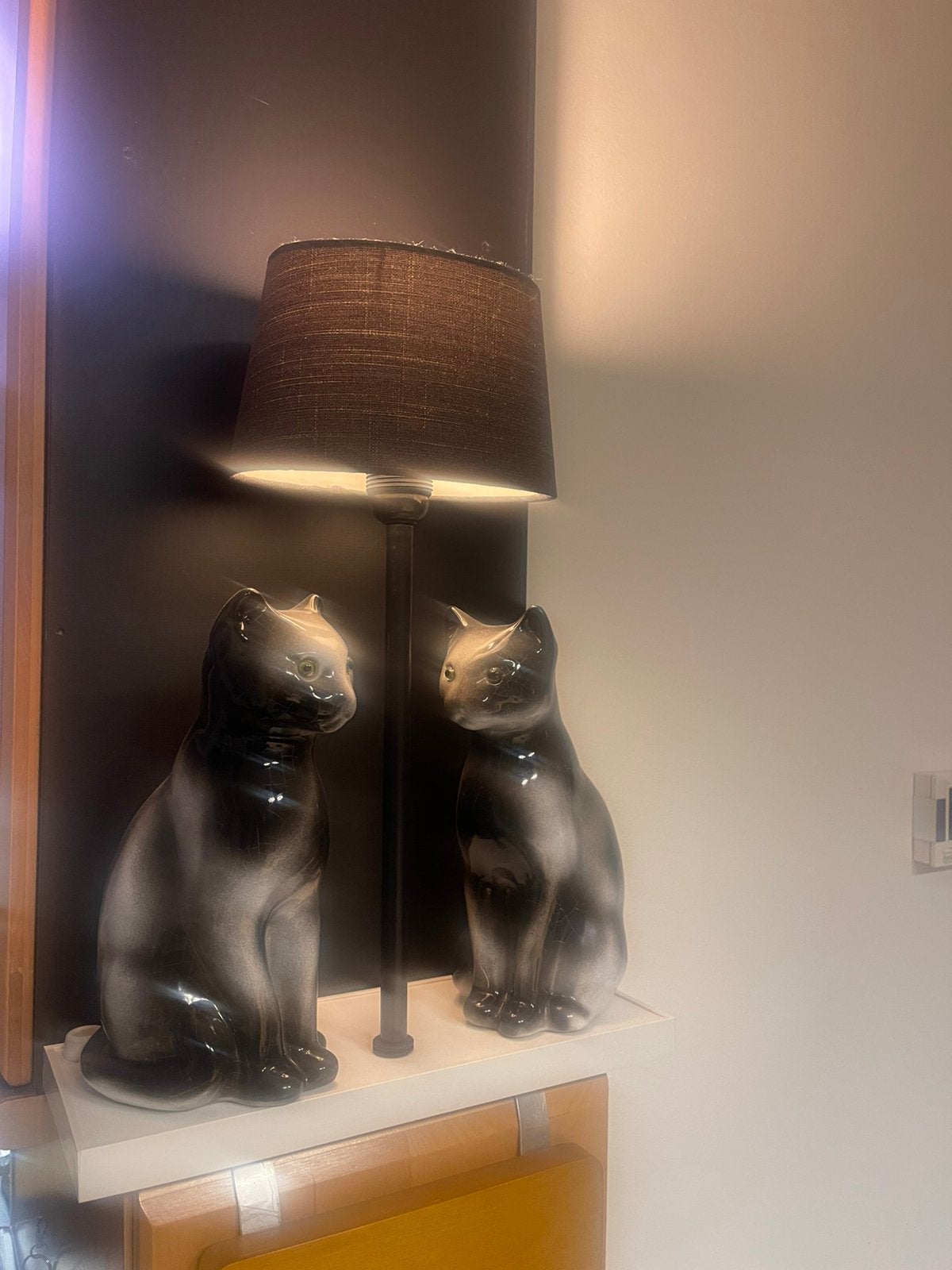 Poezenlamp keramiek zeer mooi., Ophalen of Verzenden, Zo goed als nieuw