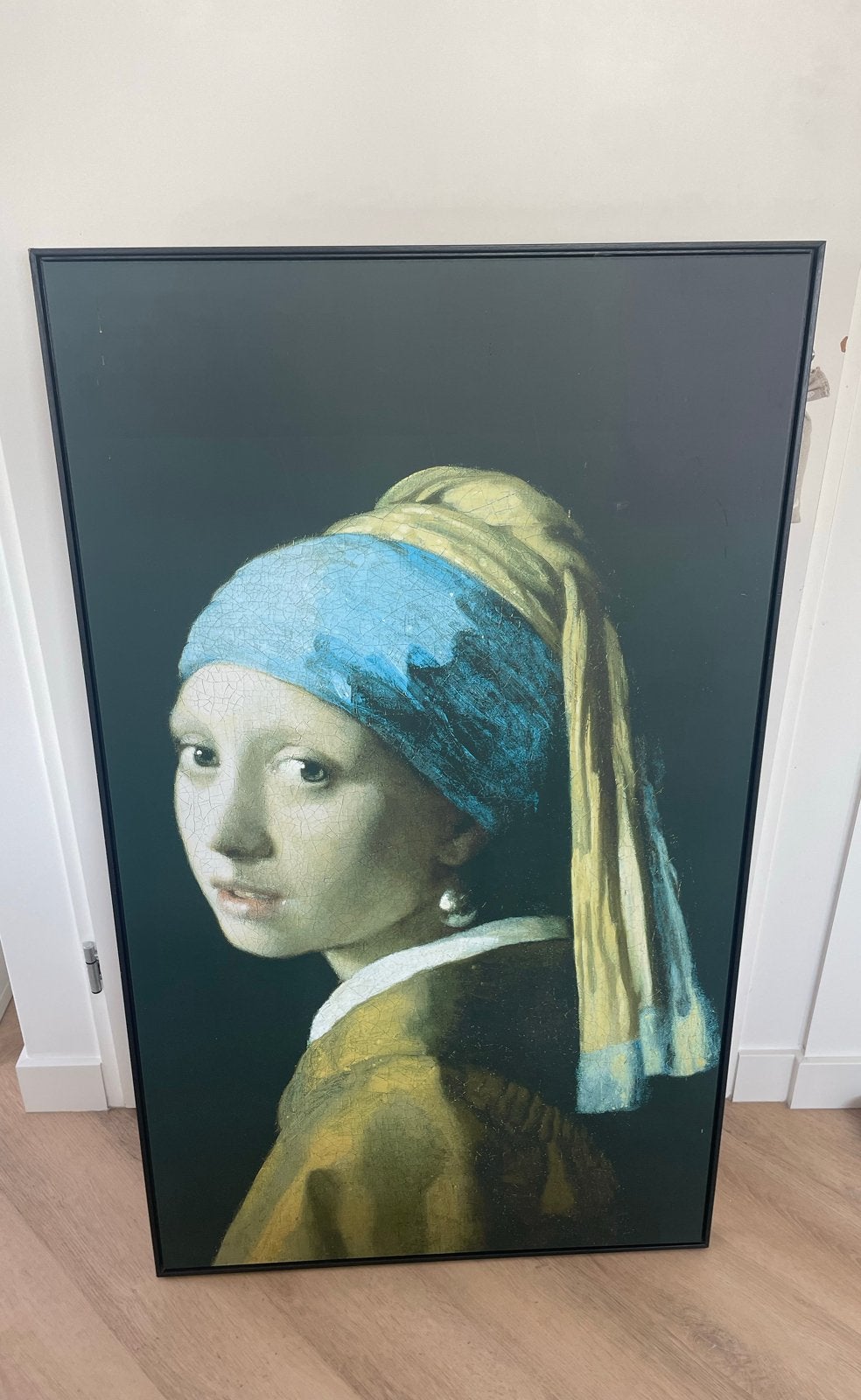 Het Meisje met de Parel - Johannes Vermeer reproductie, Antiek en Kunst, Ophalen, Doek, Portret of Personen, Klassiek