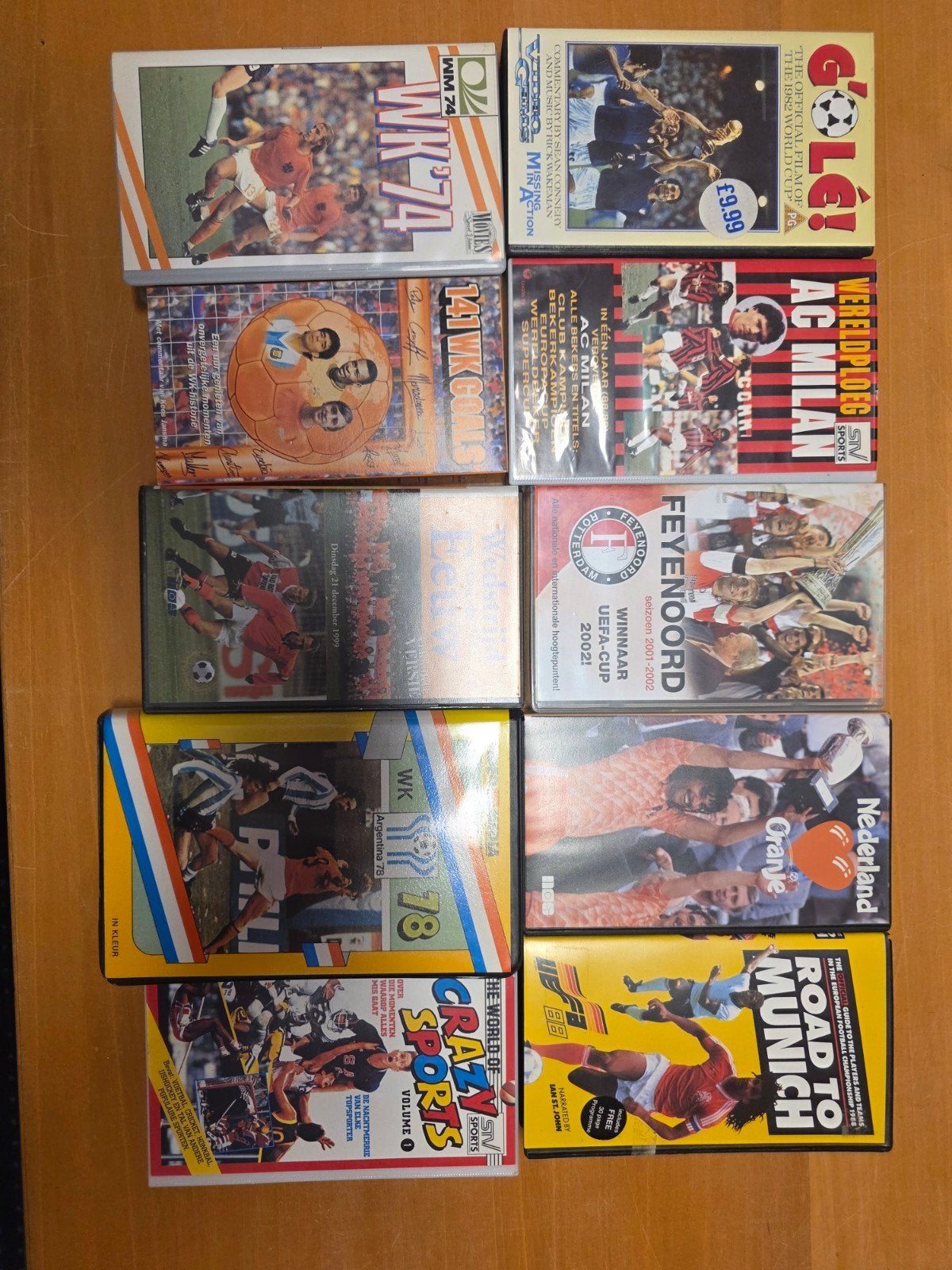 Diverse voetbal VHS banden - WK, AC Milan, Feyenoord, Cd's en Dvd's, Gebruikt, Alle leeftijden, Voetbal, Ophalen of Verzenden
