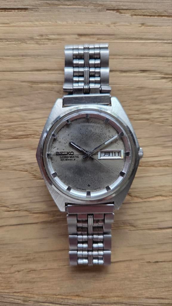 Vintage Seiko Lord Matic horloge 5606-7090, Gebruikt, Staal, Polshorloge, Ophalen of Verzenden