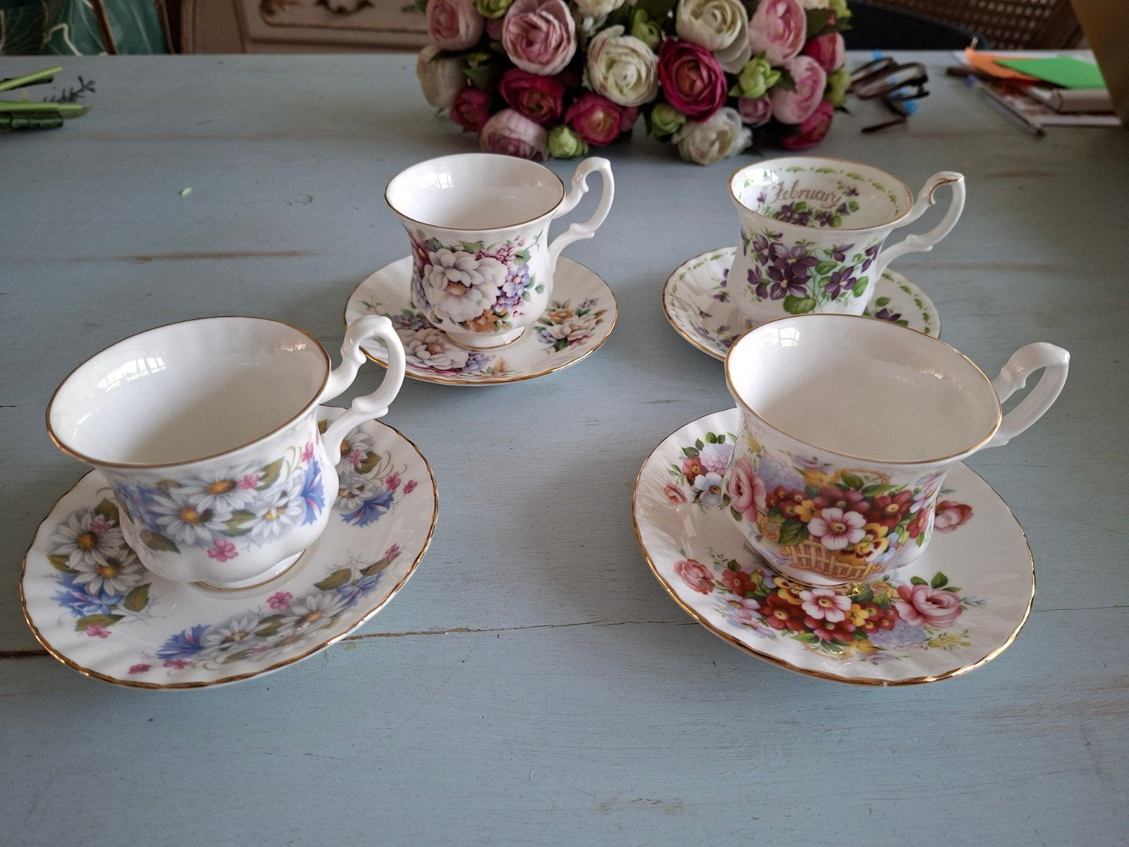 4 kop en schotels Royal Albert, Antiek en Kunst, Ophalen of Verzenden