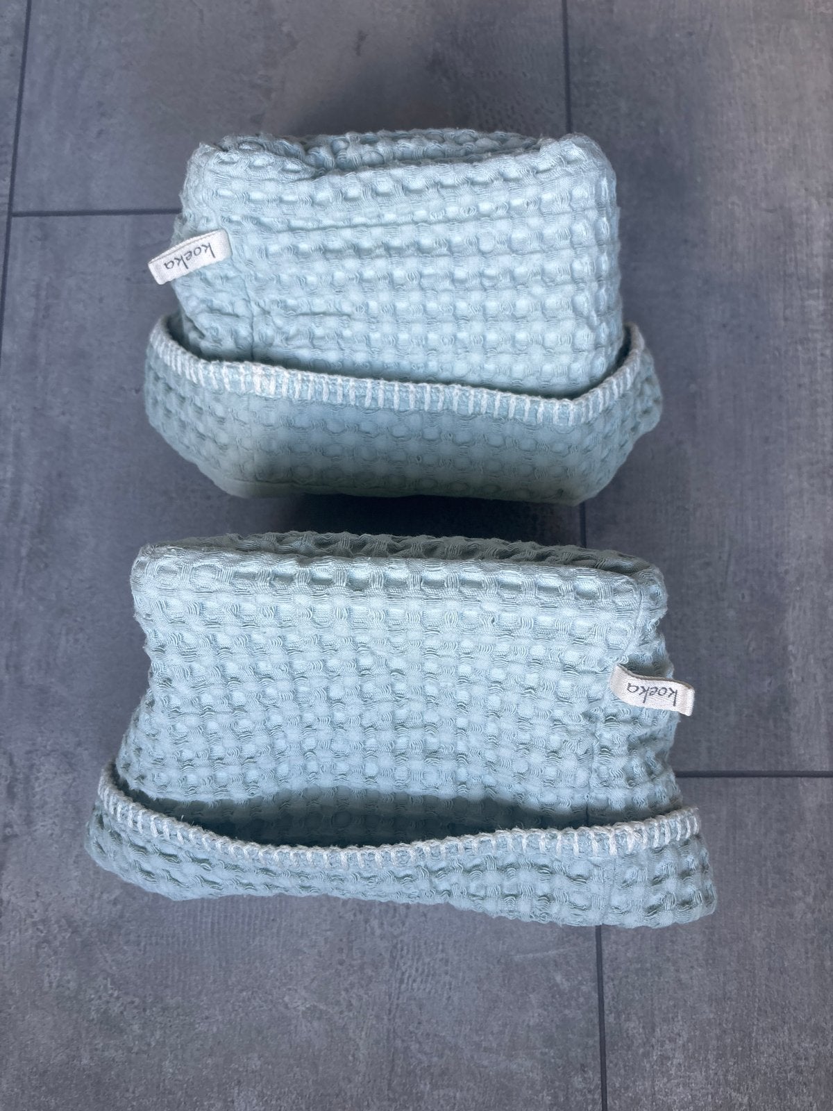 2x Koeka wafelstof opbergmandjes / commode mandjes, Ophalen of Verzenden, Zo goed als nieuw