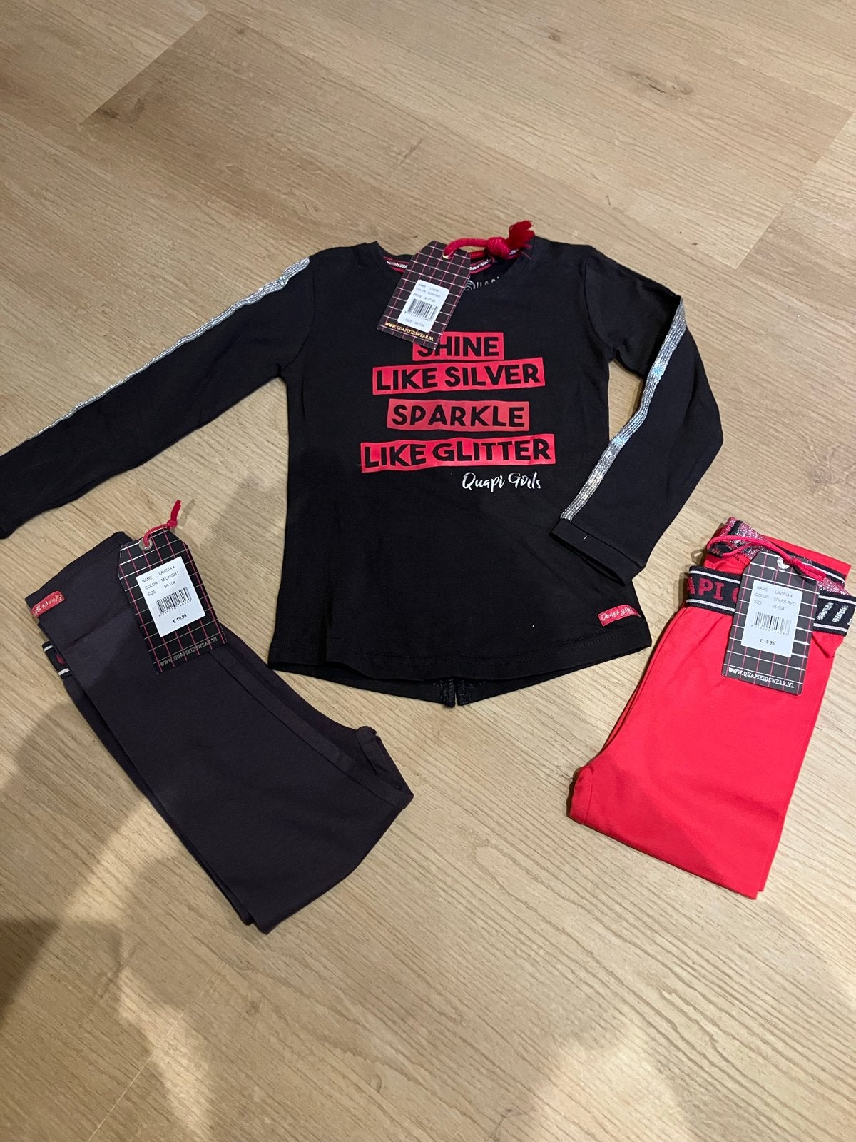 Quapi set: longsleeve en 2 leggings maat 98/104 nieuw, Ophalen of Verzenden, Nieuw, Meisje, Setje