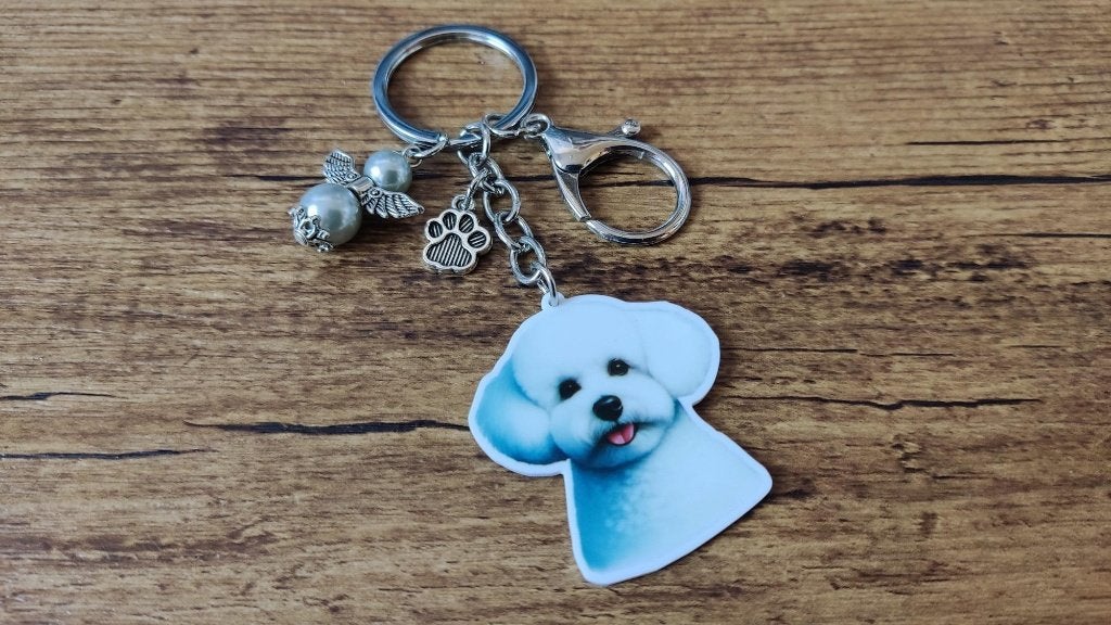 Hanger Bichon frise groot met geluksengeltje, Verzenden, Nieuw, Hanger