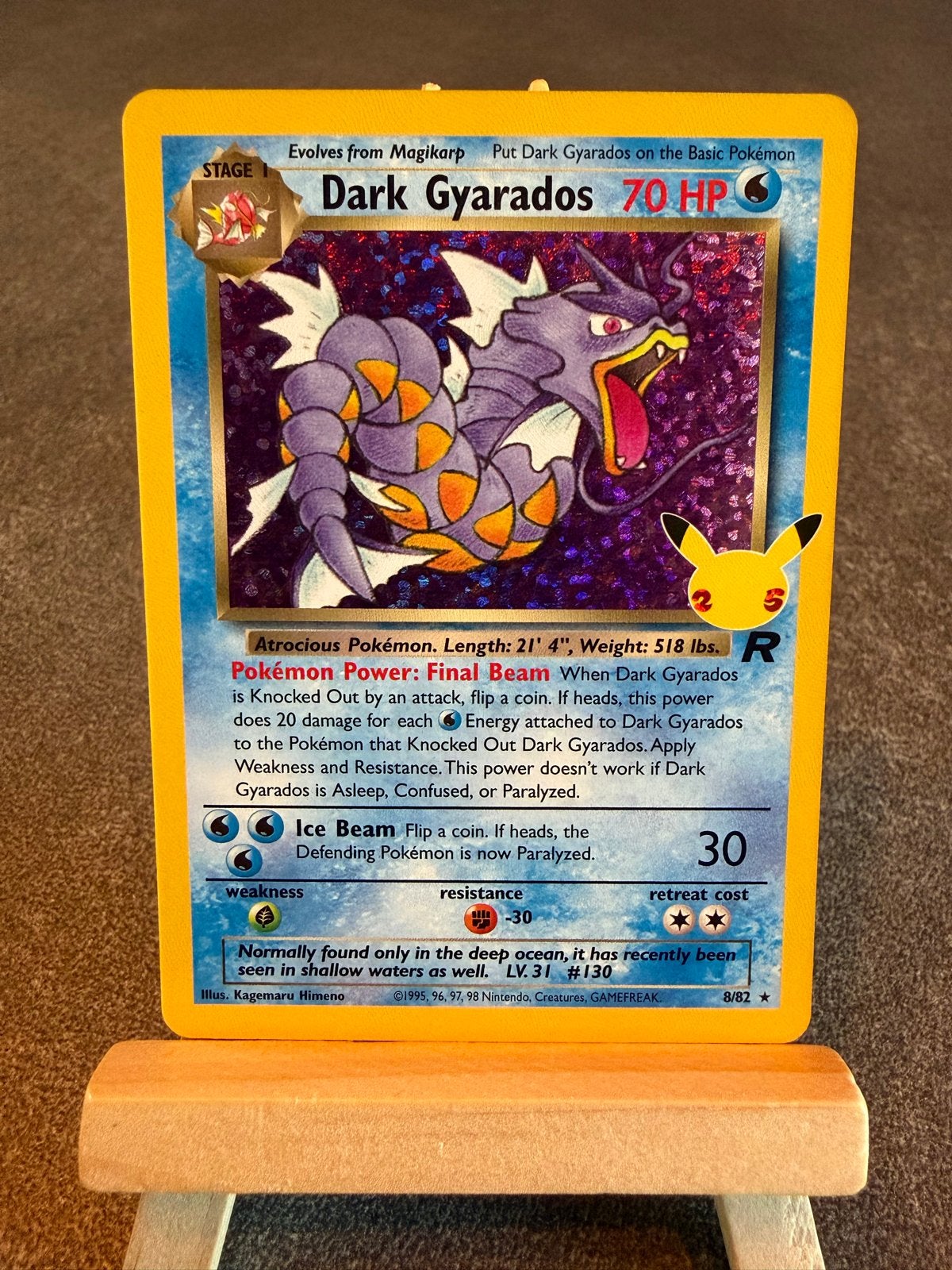 Dark Gyarados 8/82 - Celebrations - Pokemon, Hobby en Vrije tijd, Verzamelkaartspellen | Pokémon, Ophalen of Verzenden, Zo goed als nieuw