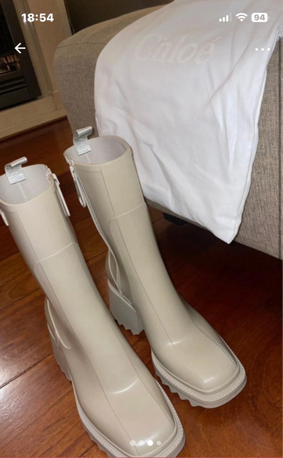 Chloé Betty regenlaarzen maat 40, Kleding | Dames, Ophalen of Verzenden, Zo goed als nieuw, Beige, Regenlaarzen