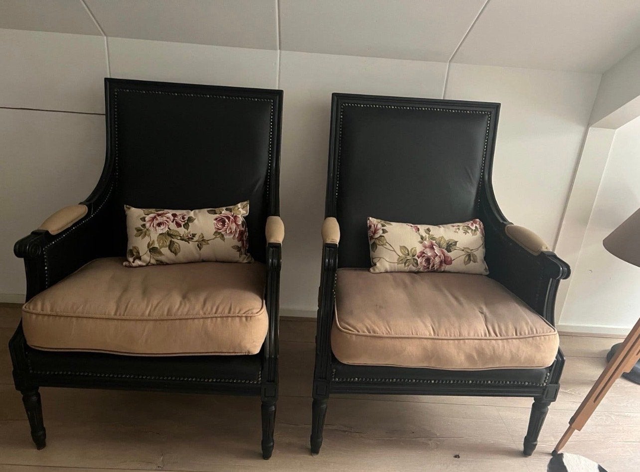 2 fauteuils, Ophalen, Gebruikt, Hout, 75 tot 100 cm