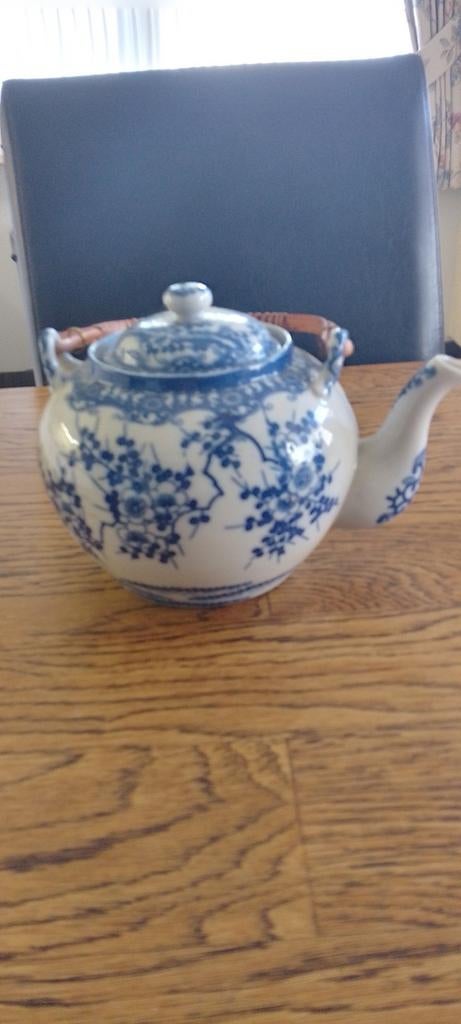 Antieke Chinese theepot en melkkannetjes, blauw-wit, Ophalen of Verzenden