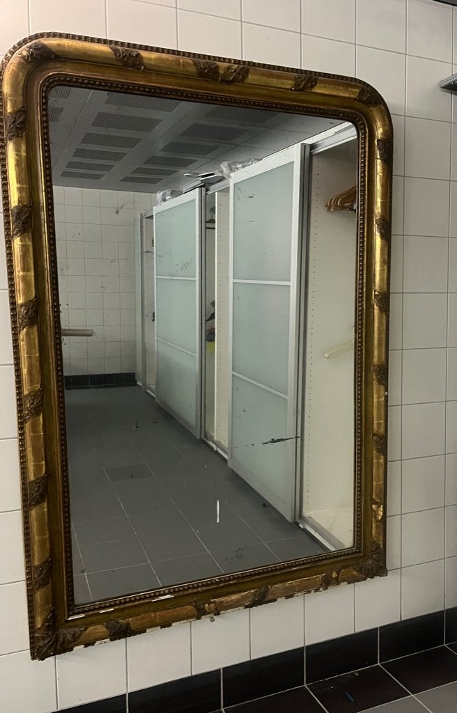 grote spiegel gouden lijst antiek 165x120, Ophalen, Rechthoekig