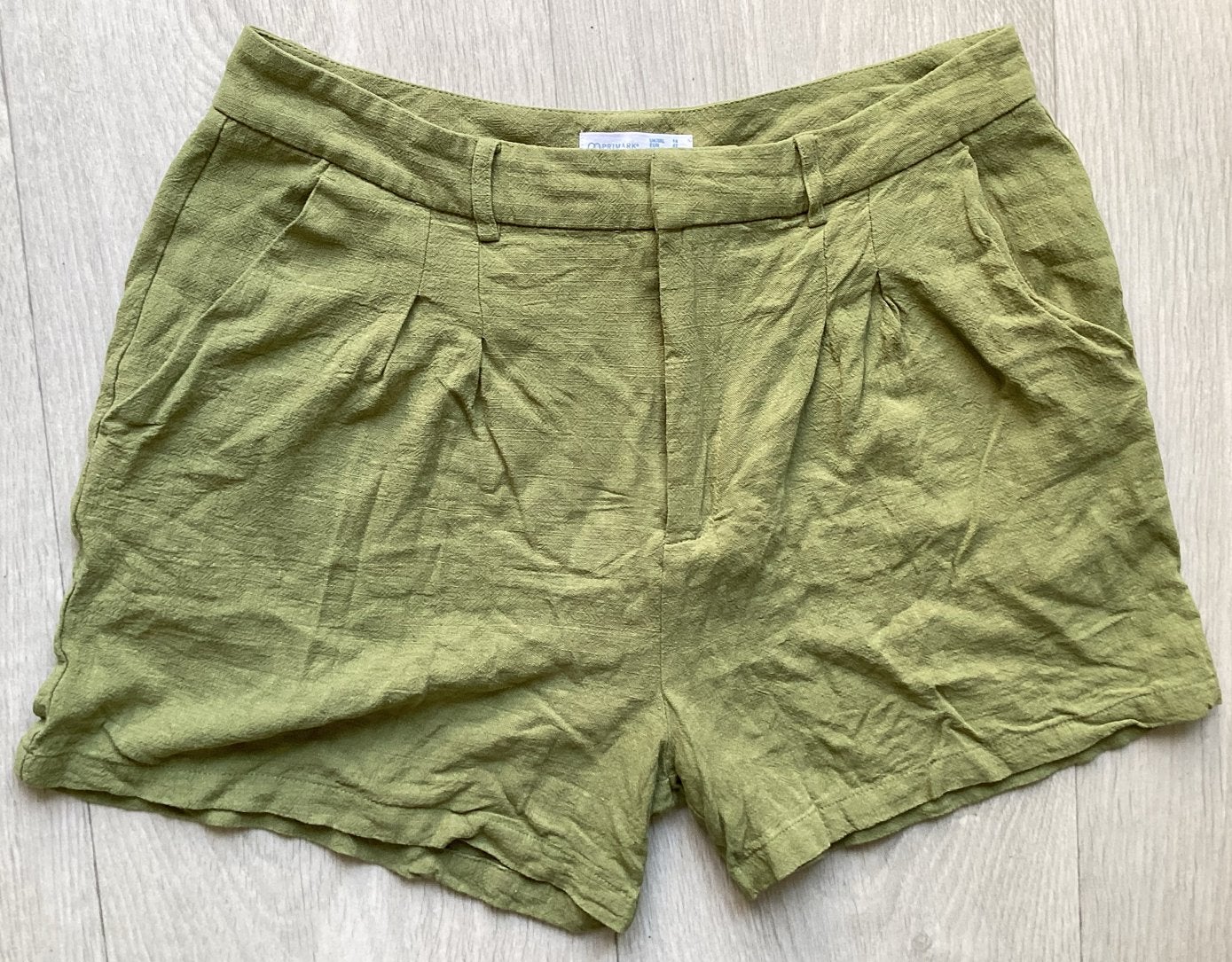 Groene linnen broek maat 42, Kort, Primark, Maat 42/44 (L), Ophalen of Verzenden