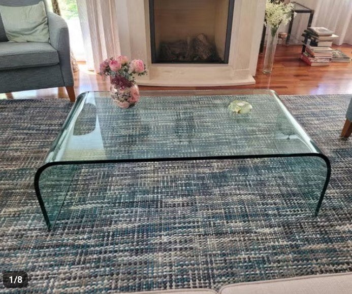 Moderne  glazen salontafel -, 100 tot 150 cm, Rechthoekig, 50 tot 100 cm, Ophalen of Verzenden