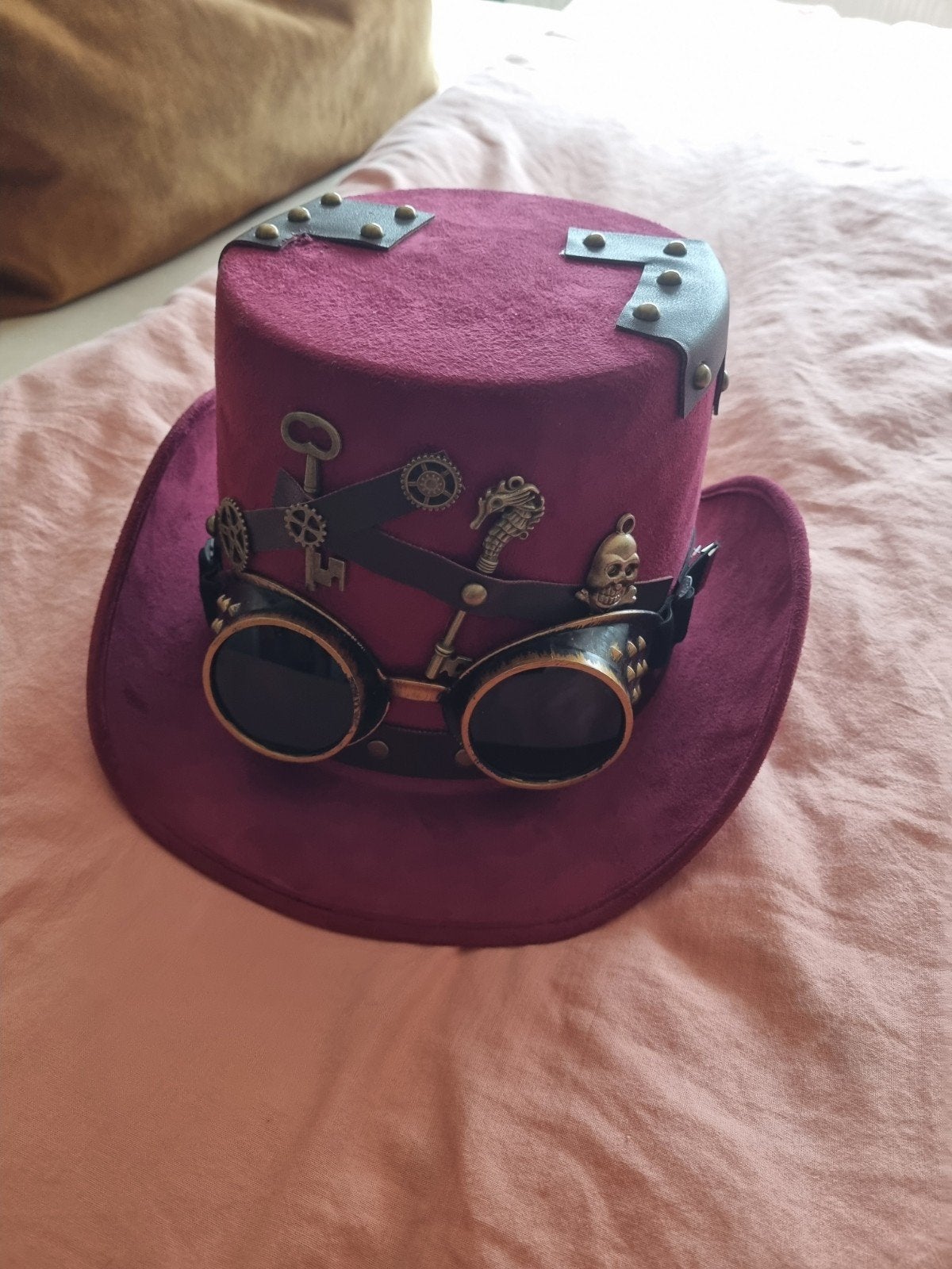 Steampunk Hoge Hoed met Bril - Uniek Design, Hobby en Vrije tijd, Kostuums, Theaterbenodigdheden en LARP, Ophalen, Zo goed als nieuw