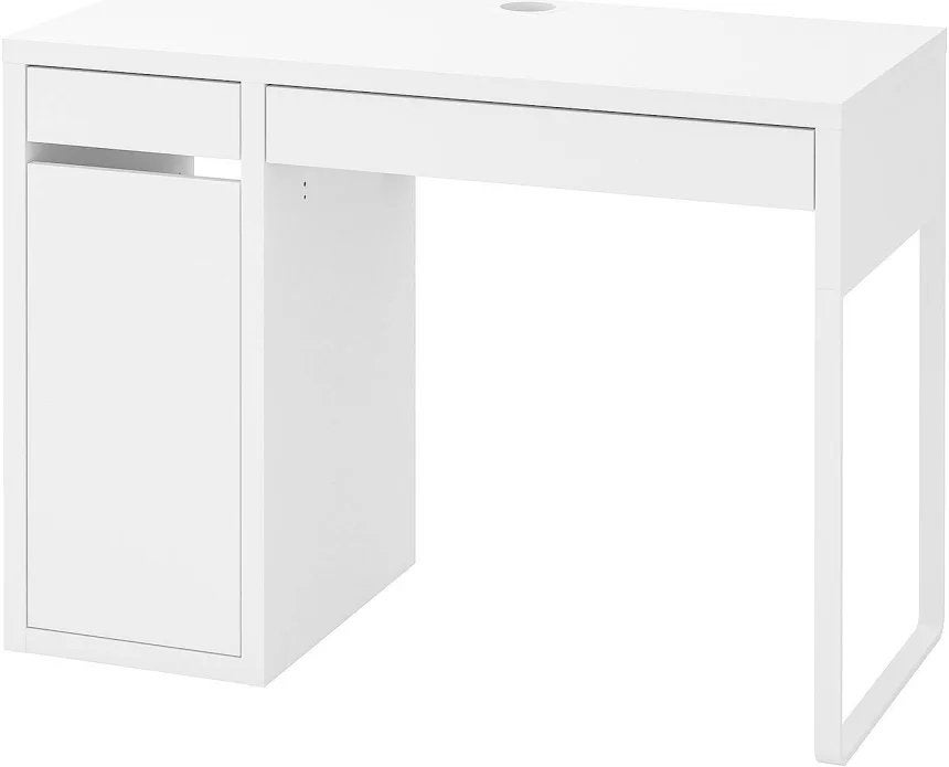 IKEA MICKE bureau wit 105x50 cm met lades en kastje, Ophalen, Demontabel, Gebruikt, Spaanplaat of MDF