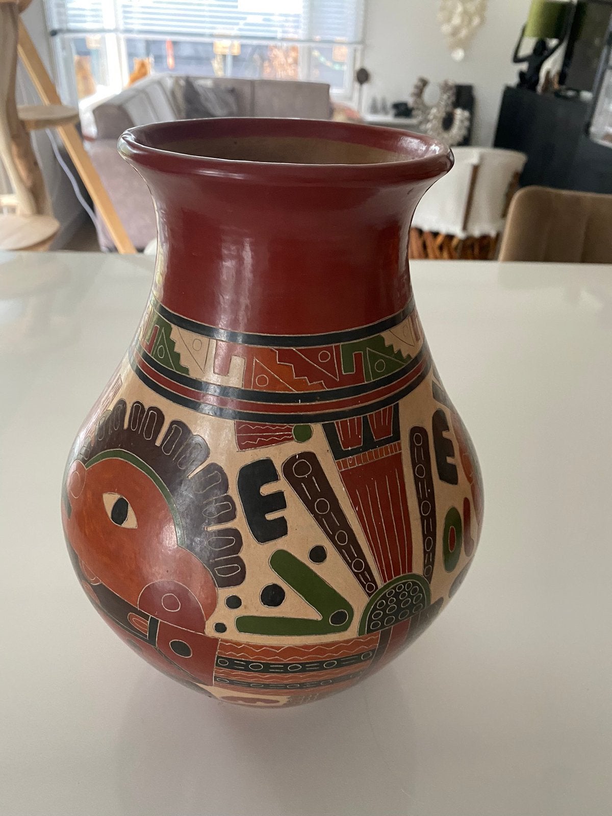 Vaas, beschilderd, aardewerk, Mexico, Ophalen