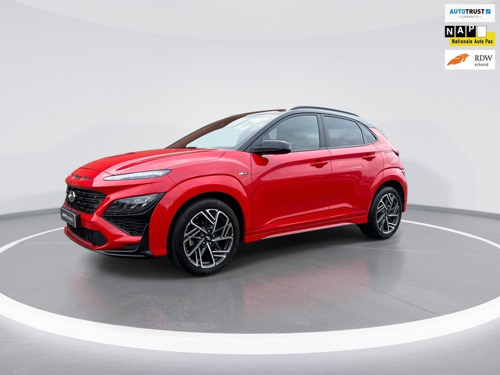 Hyundai Kona 1.0 T-GDI N Line, Auto's, Hyundai, Voorwielaandrijving, Gebruikt, Automatische klimaatregeling, Leder en Stof