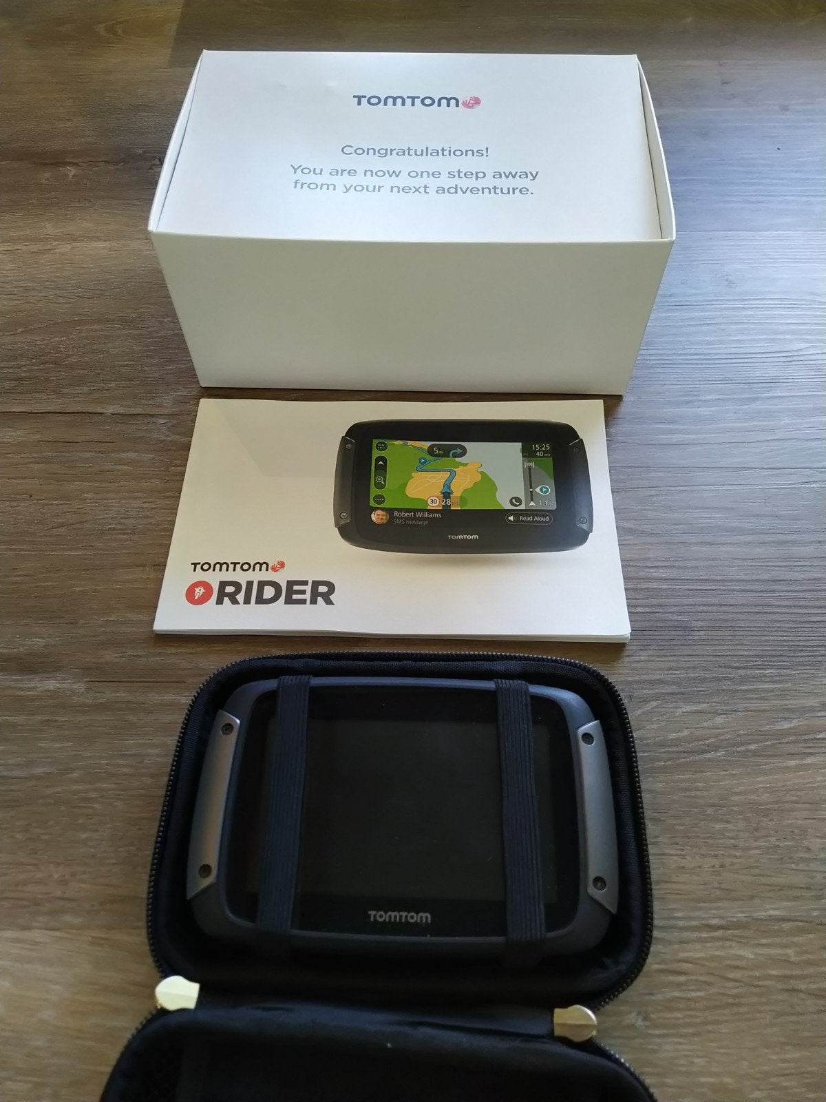 TomTom Rider 550 incl. case en toebehoren, Gebruikt, TomTom, Ophalen of Verzenden, Navigatieplein 1