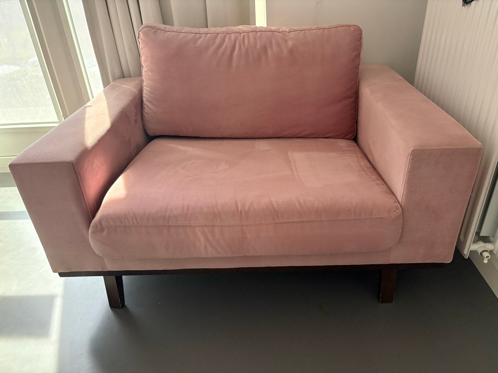 NOUS living loveseat velours - Torino, Ophalen, Tweepersoons, 75 tot 100 cm, Zo goed als nieuw