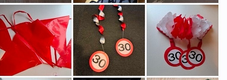 Feestversiering 30 jaar: slingers en decoratie, Hobby en Vrije tijd, Feestartikelen, Ophalen of Verzenden, Gebruikt, Versiering