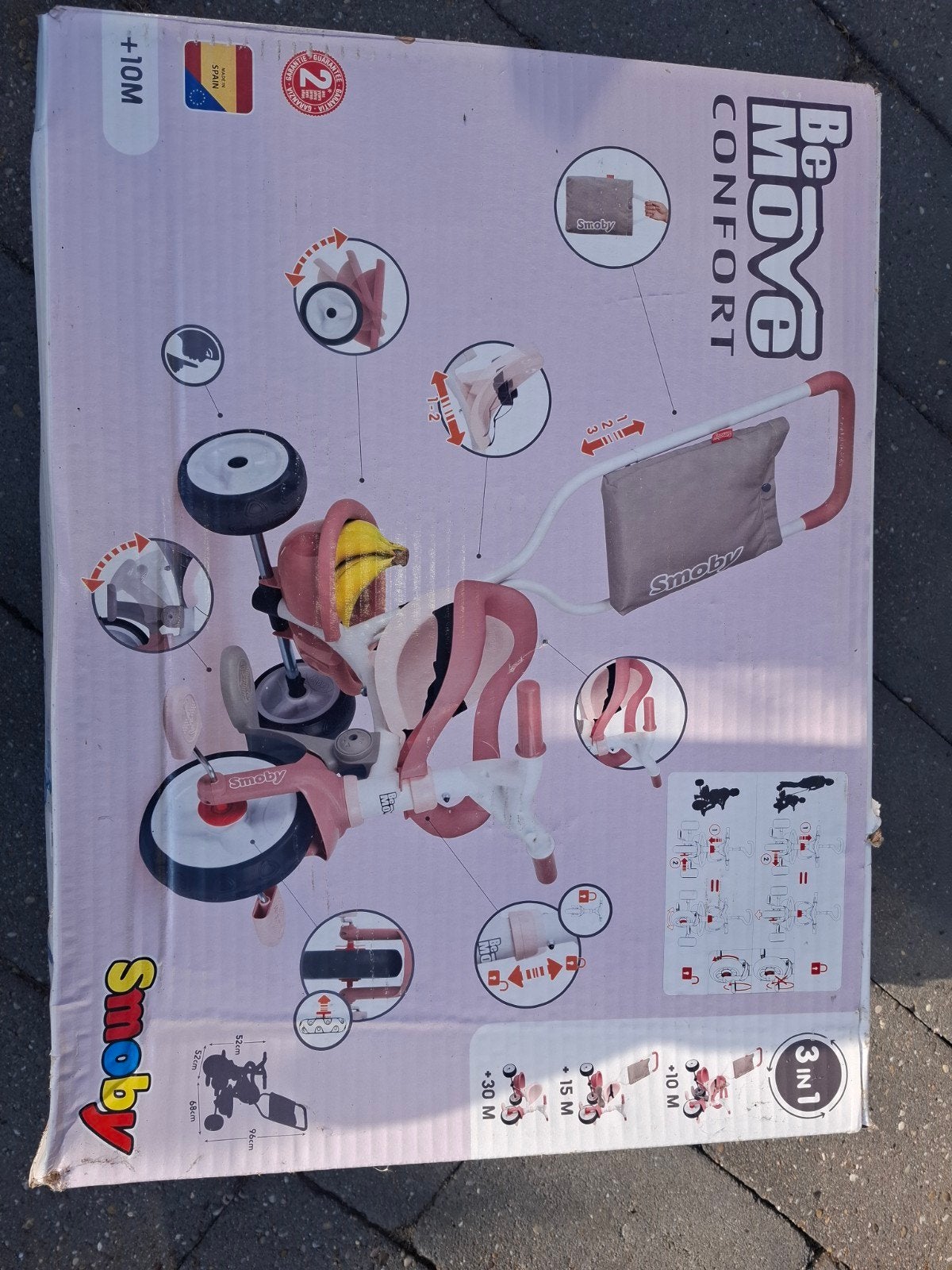 nieuwe driewieler Smoby Be Move Confort 3-in-1 roze, Ophalen, Nieuw, Trapvoertuig