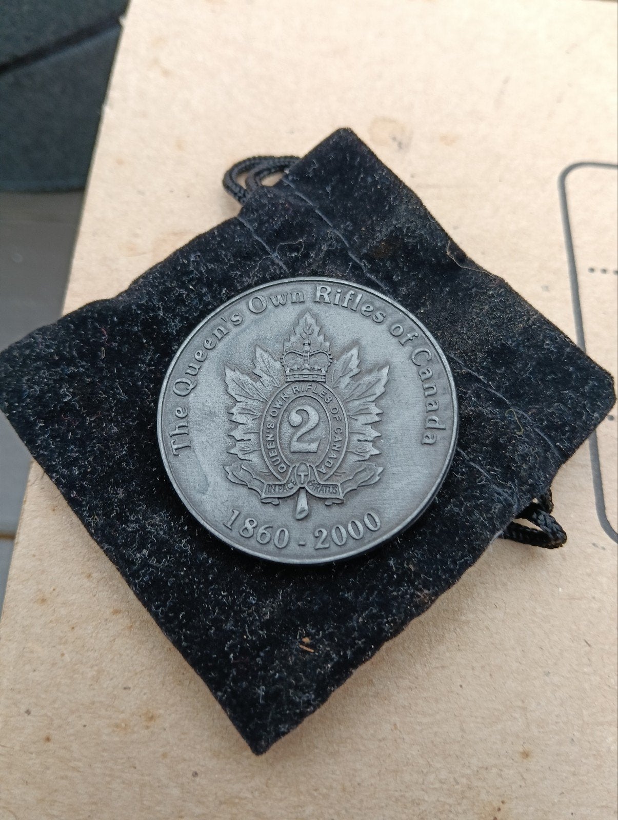 Herdenkingsmunt The Queen's Own Rifles of Canada, Postzegels en Munten, Penningen en Medailles, Ophalen of Verzenden