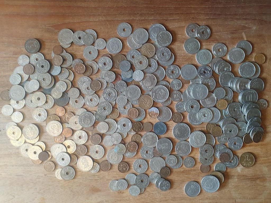 ca. 1.15 kilogram munten uit Denemarken! Deense Kronen, Ophalen of Verzenden, Overige landen