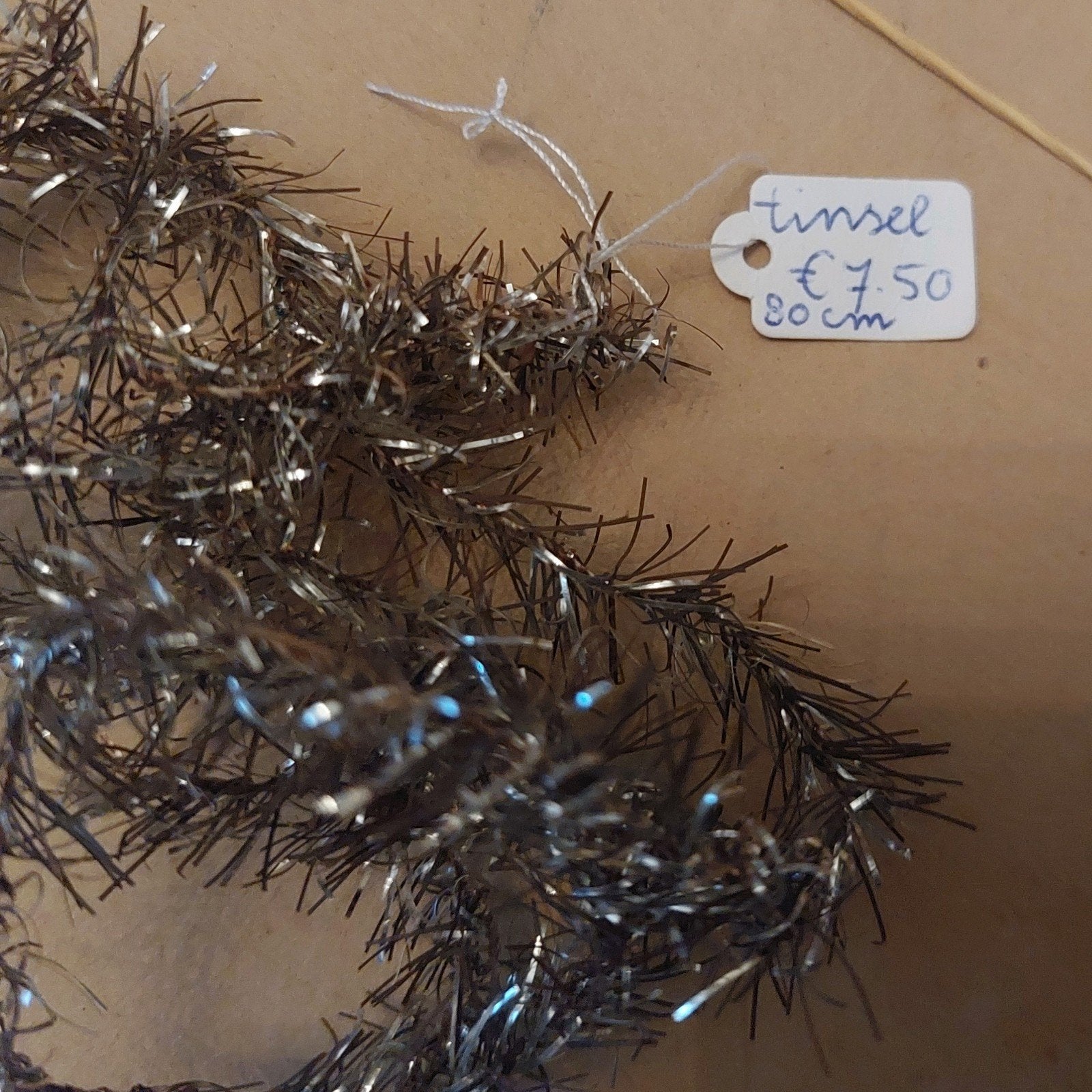 antieke kerst tinsel 80 cm, Ophalen of Verzenden, Gebruikt