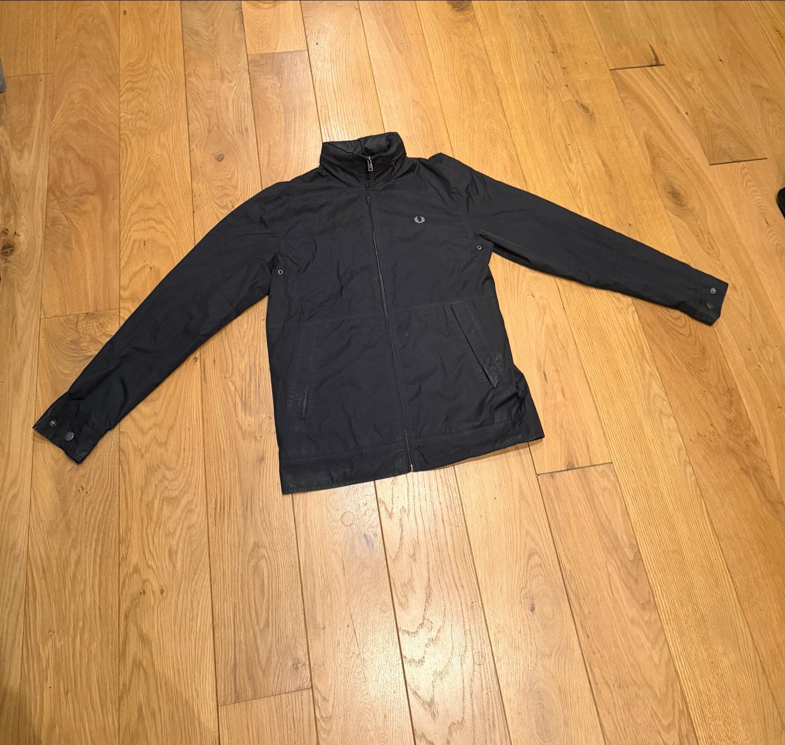 Fred Perry Harrington jas - Zwart - Maat S, Ophalen of Verzenden, Zo goed als nieuw, Maat 46 (S) of kleiner, Zwart