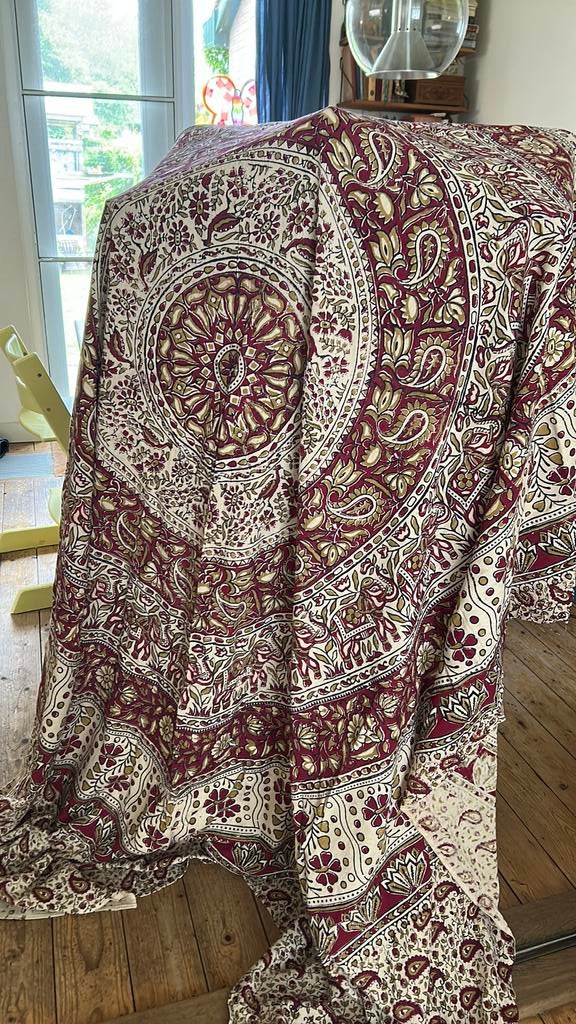 Grand foulard doek laken kleed India boho hippie katoen, Huis en Inrichting, Woonaccessoires | Plaids en Woondekens, Ophalen of Verzenden