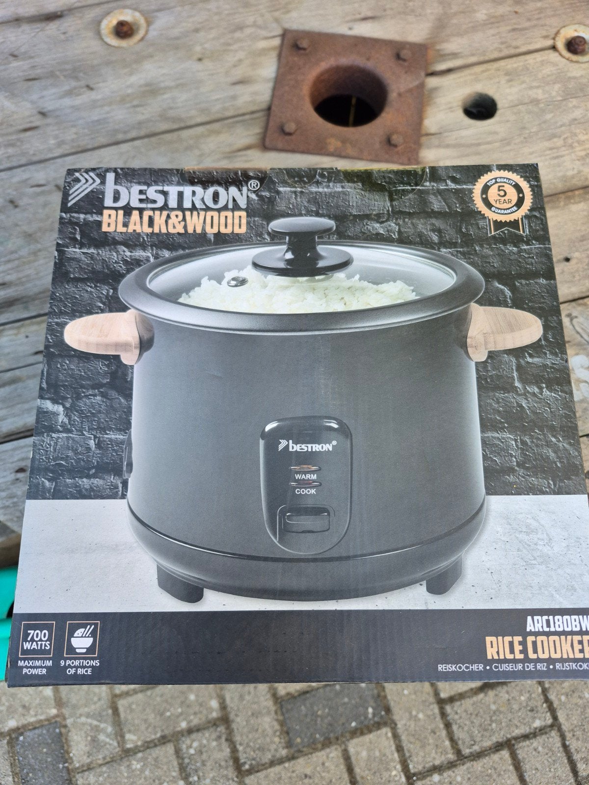 Bestron Black and Wood rijstkoker - Nieuw in doos, Ophalen of Verzenden, Nieuw