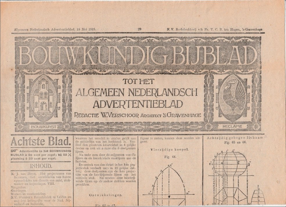 kranten 1e wereldoorlog watersnood bouwkunde advertenties, Ophalen of Verzenden, 1940 tot 1960, Krant