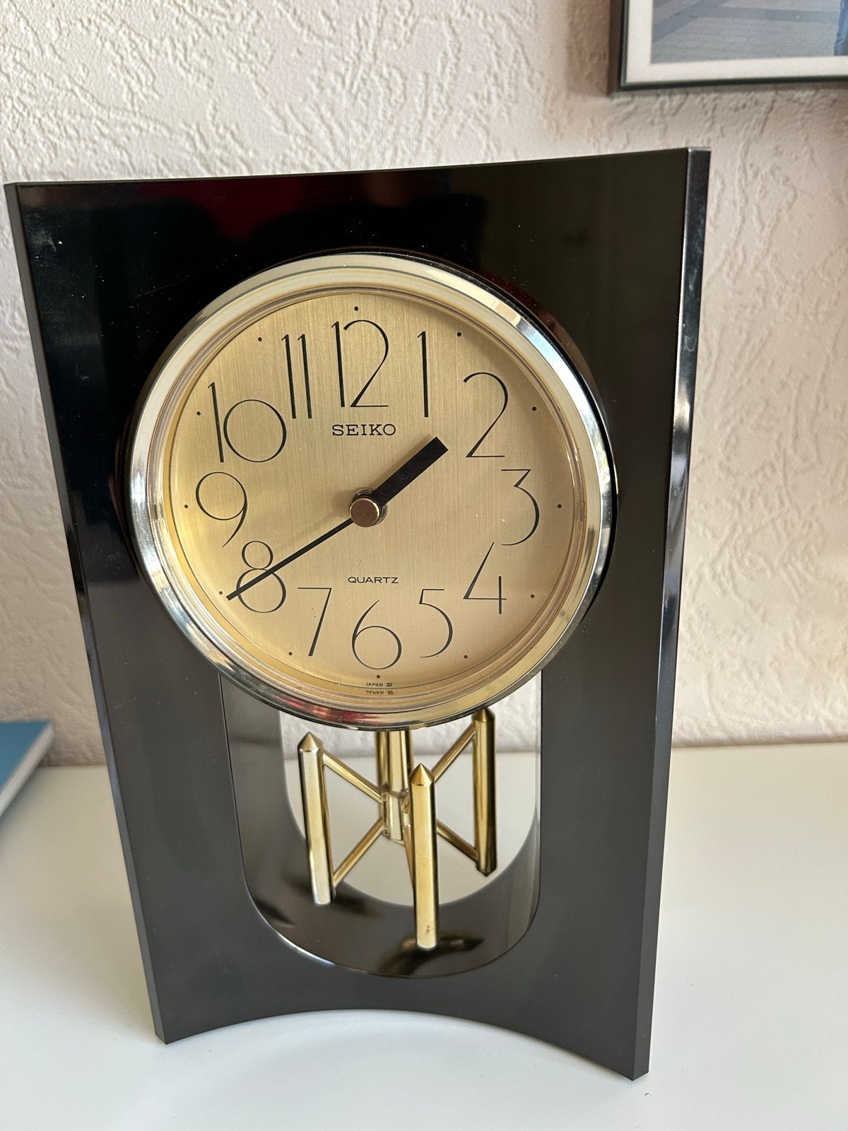 Vintage Seiko Quartz Tafelklok met Slinger, Ophalen