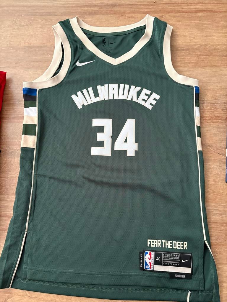 Nooit gedragen Milwaukee Bucks NBA Antetokounmpo 34 Jersey, Ophalen of Verzenden, Zo goed als nieuw, Maat 46 (S) of kleiner, Groen