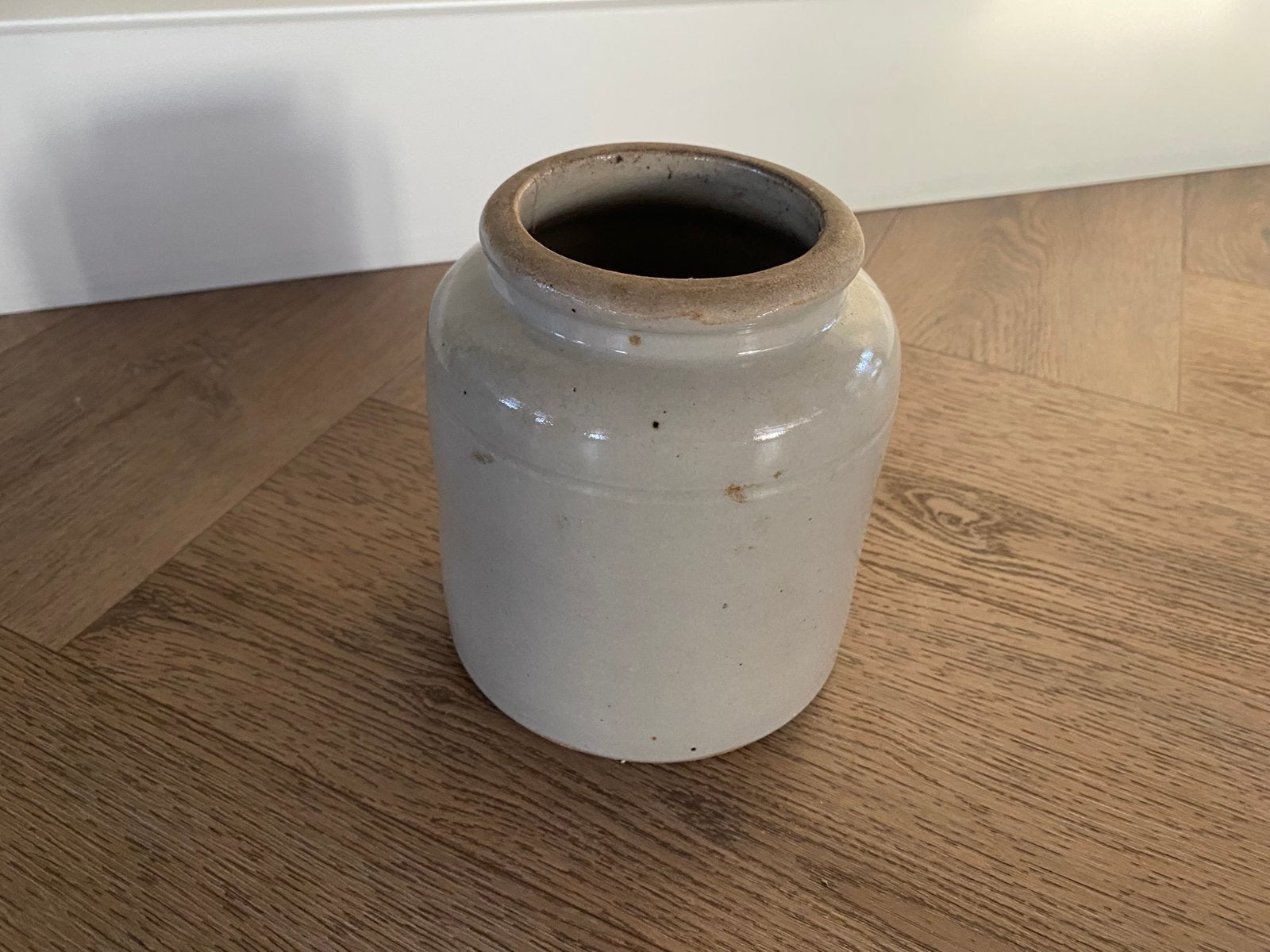 Oud brocant mosterd grespotje, Antiek en Kunst, Antiek | Glas en Kristal, Ophalen of Verzenden