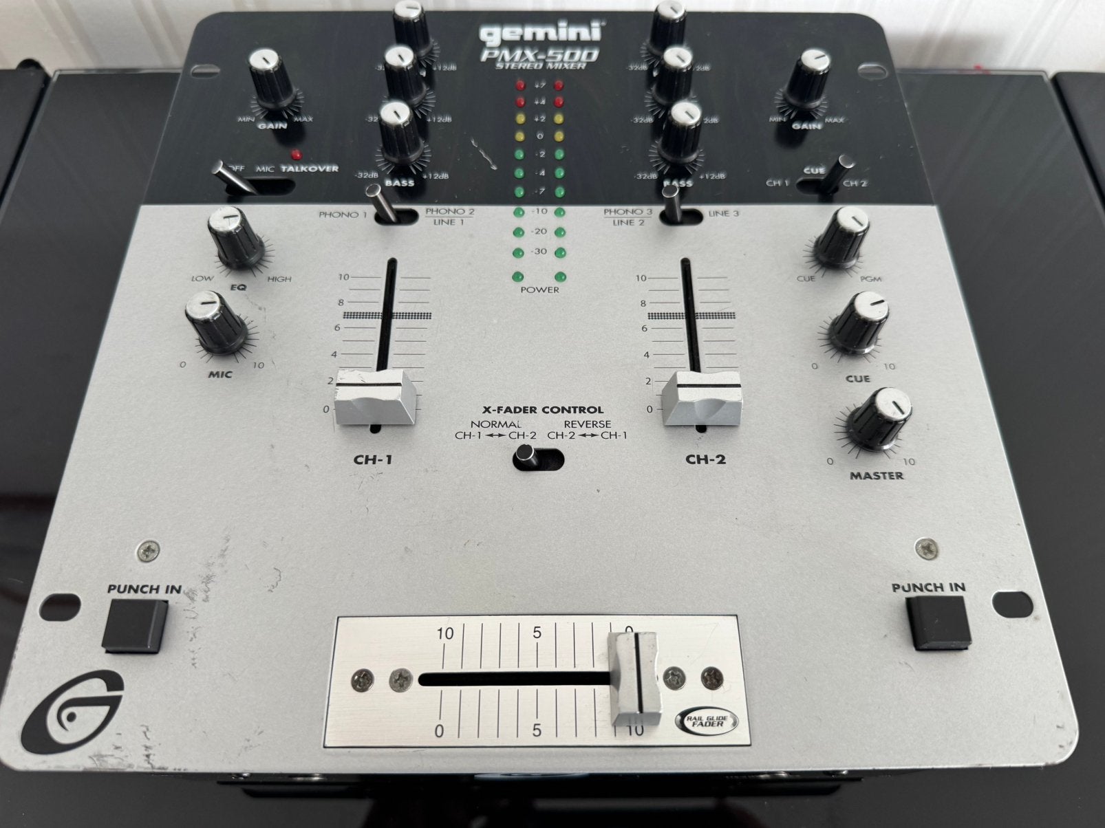 Gemini PMX-500 2-Channel DJ Mixer Vintage (zonder adapter), Ophalen of Verzenden, Gebruikt, Minder dan 5 kanalen, Microfooningang
