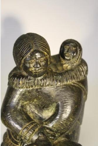 Beeld Inuit Eskimo Canada The Wolf Original 14,5 cm. hoog, Minder dan 20 cm, Ophalen of Verzenden, Zwart, Beeld