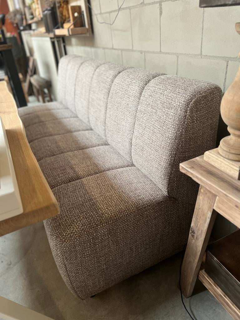 Eetbank 2 meter stof op voorraaf, Huis en Inrichting, Ophalen of Verzenden, Zo goed als nieuw, Vijf, Zes of meer stoelen