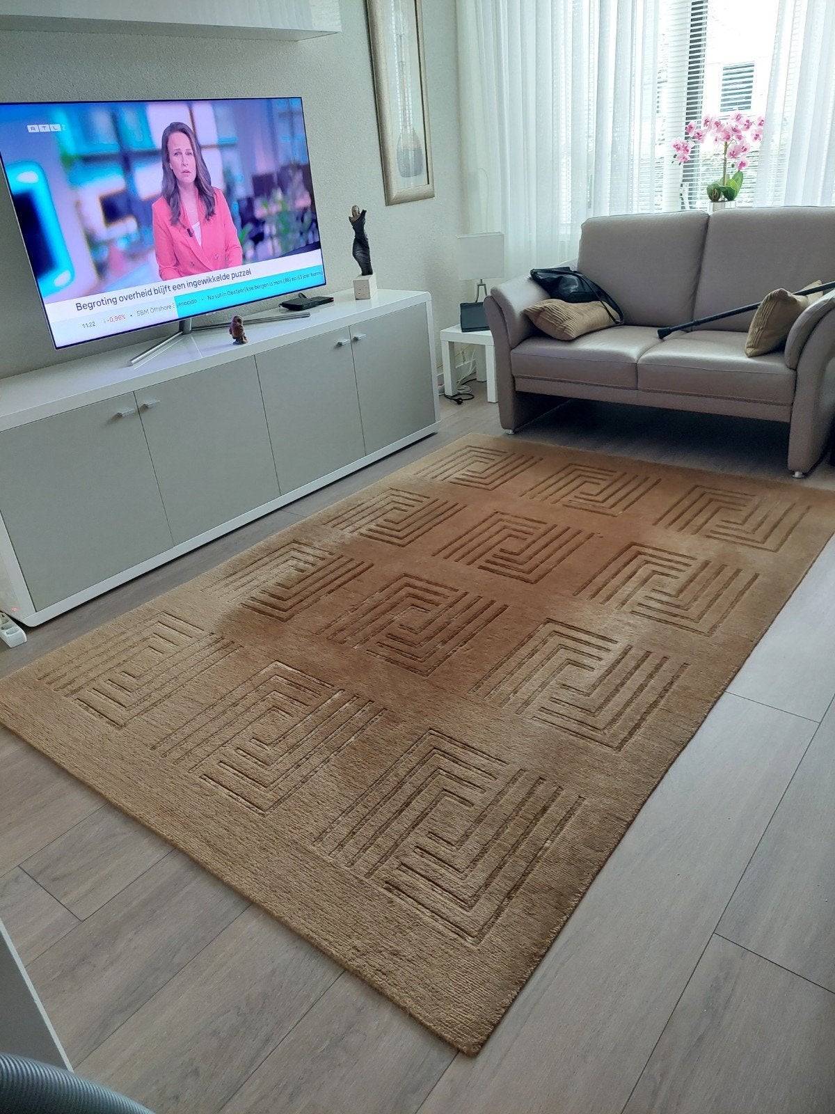 Handgeknoopt Nepal tapijt 171x241 met zijden patroon, 150 tot 200 cm, 200 cm of meer, Modern, Oosters, Luxe, Ophalen of Verzenden