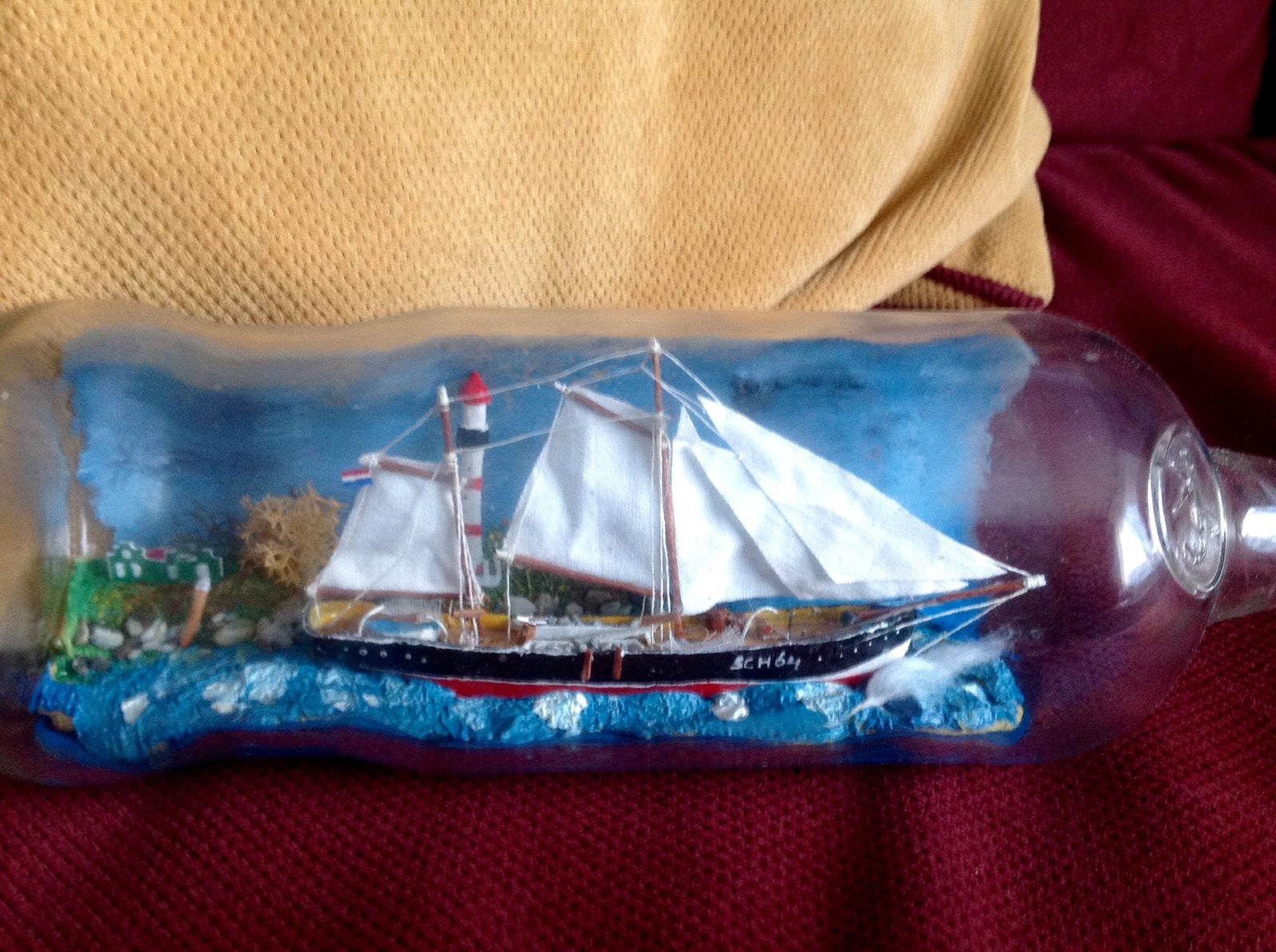 Hand gemaakt scheepje in fles, Ophalen of Verzenden, Nieuw, Schaalmodel