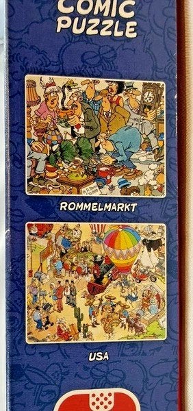 Jan van Haasteren puzzel Combibox Rommelmarkt 500 & USA 1000, Hobby en Vrije tijd, Denksport en Puzzels, Verzenden, 500 t/m 1500 stukjes