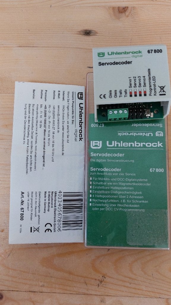 3x Uhlenbrock 67800 Servodecoder, Overige merken, Gelijkstroom of Wisselstroom, Overige typen, Ophalen of Verzenden