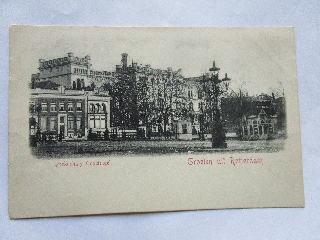 Ansichtkaart Groeten uit Rotterdam - Ziekenhuis Coolsingel, Verzenden, Voor 1920, Ongelopen, Zuid-Holland
