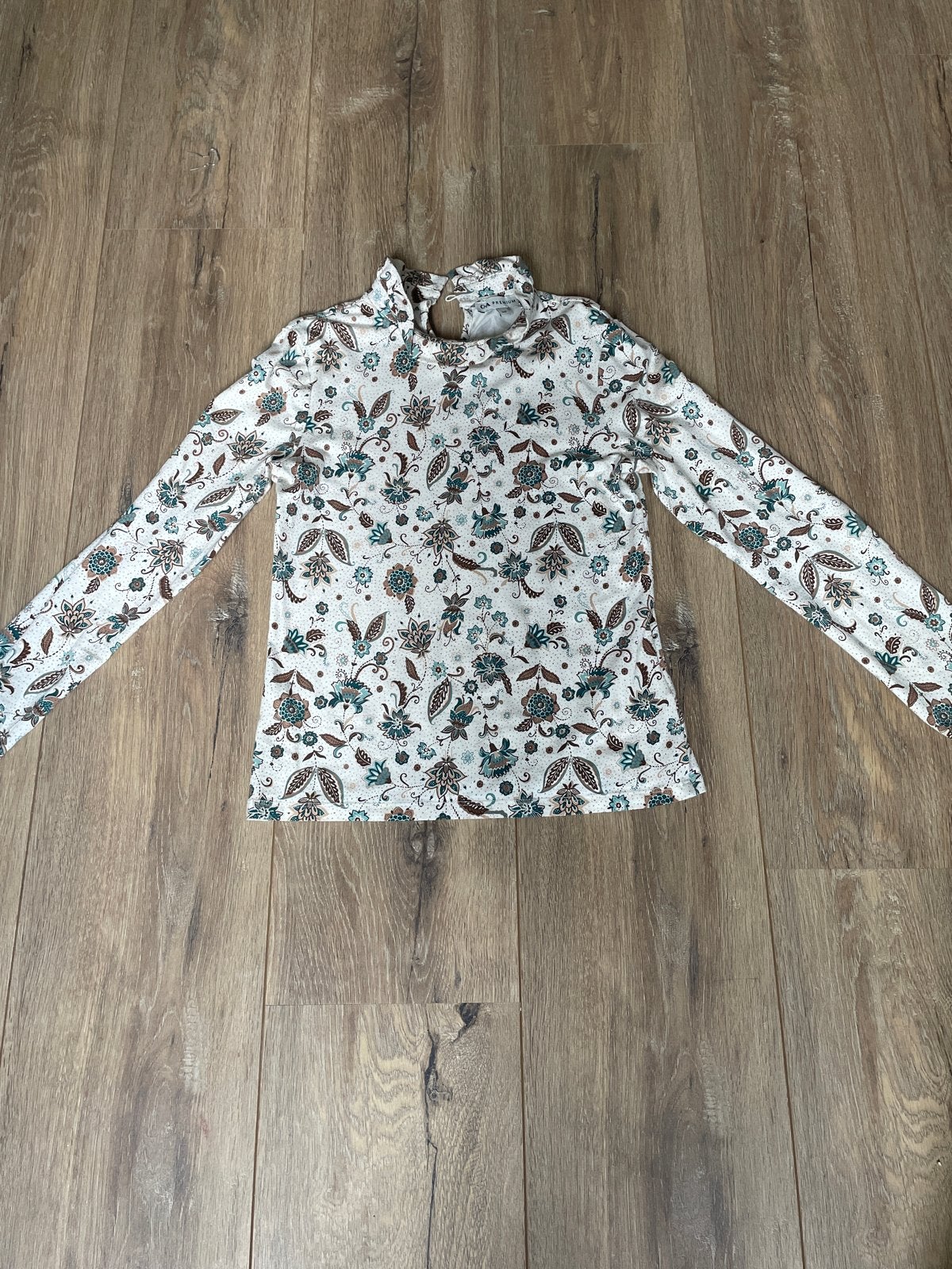 C&A Premium bloemenprint coltrui maat 140, Wit, Ophalen of Verzenden, Zo goed als nieuw, Lange mouw
