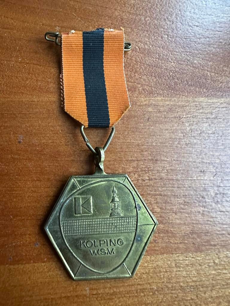Oude Kolping WSV Medaille met Lint, Ophalen of Verzenden, Brons, Buitenland