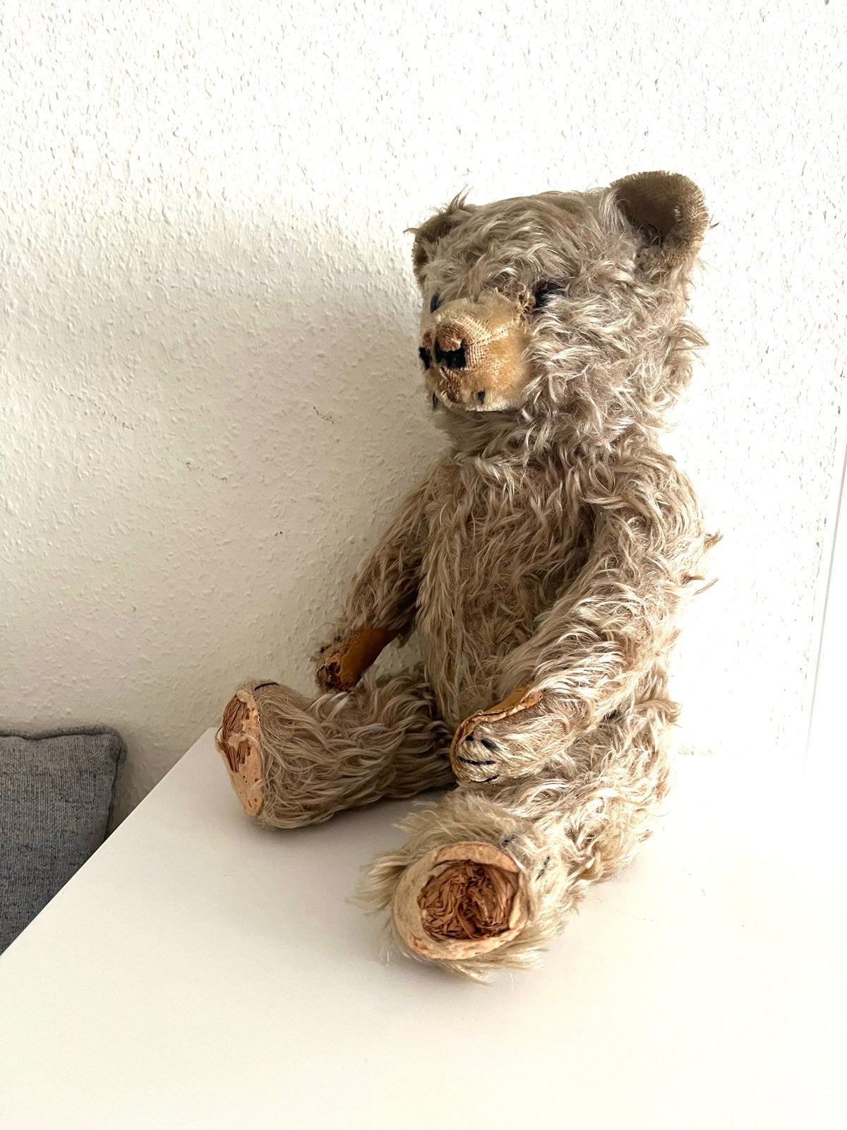 Antieke teddybeer - mogelijk Steiff of Hermann, Antiek en Kunst, Ophalen of Verzenden